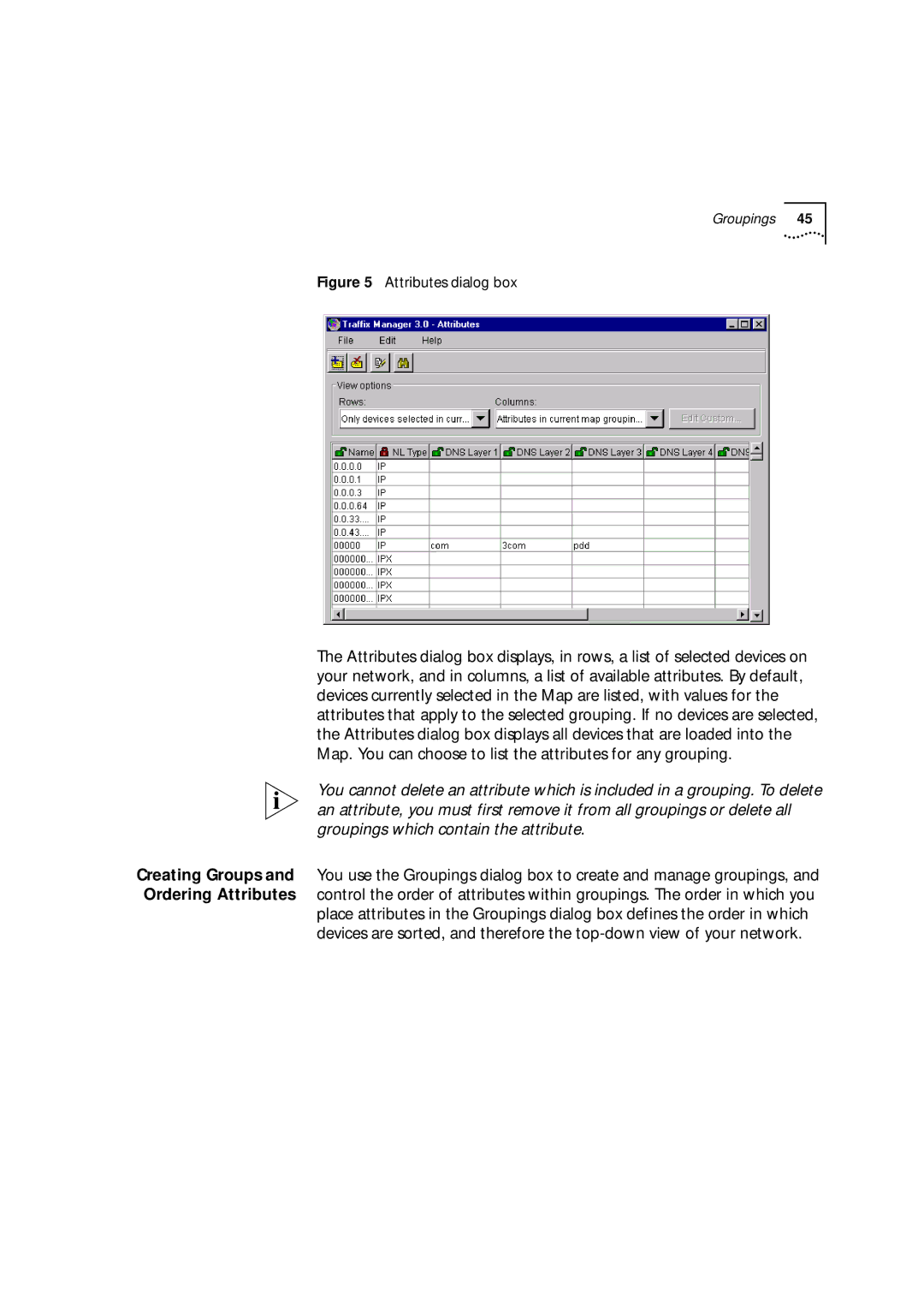 HP Transcend Traffix Manager manual Groupings 