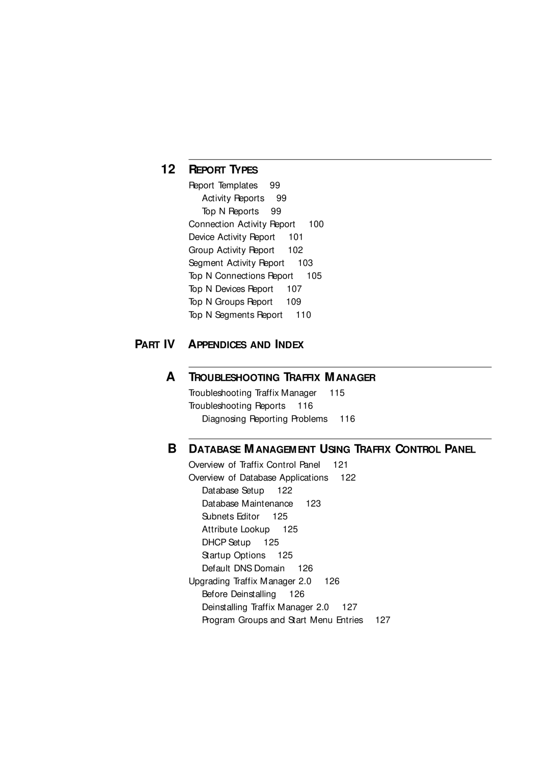 HP Transcend Traffix Manager manual Report Types 