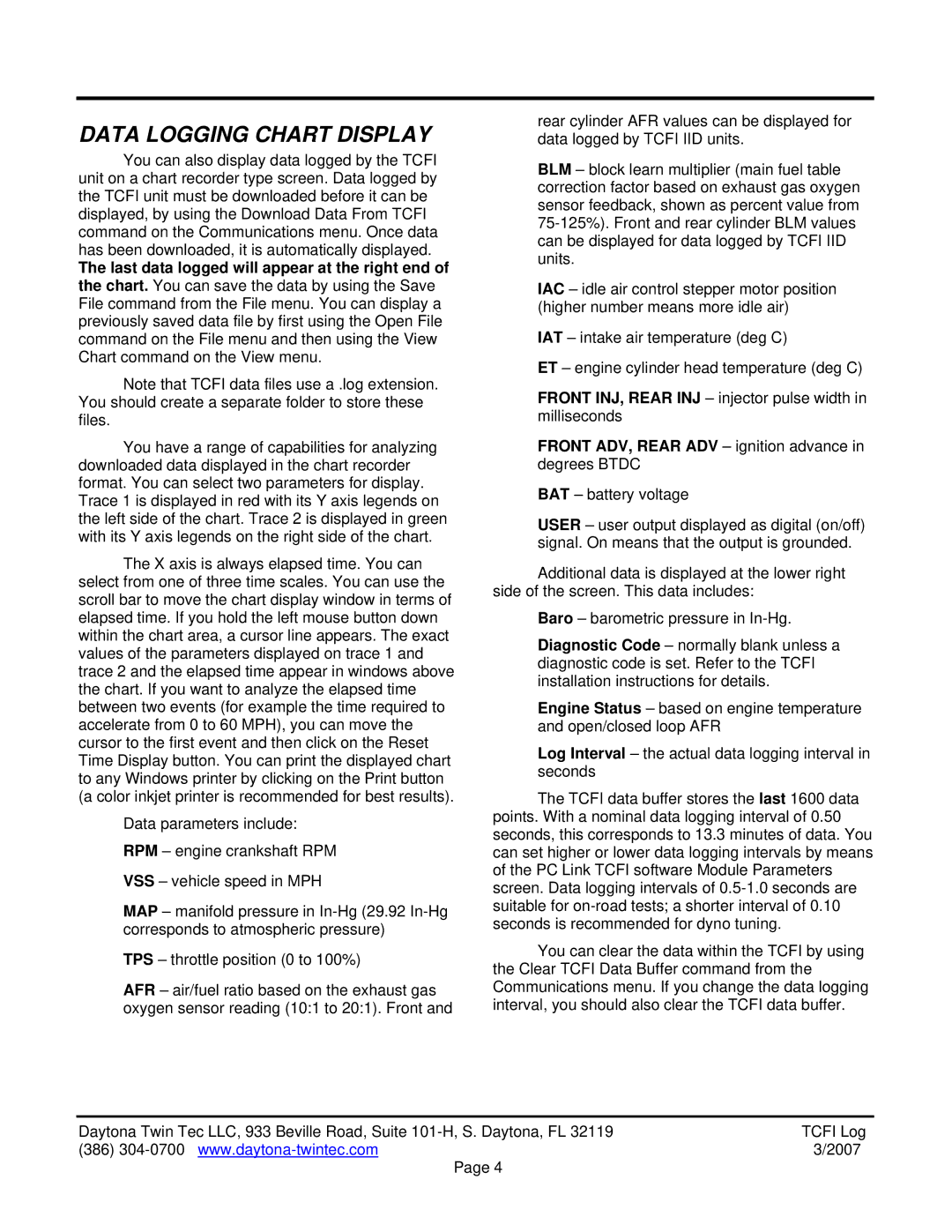 HP TwinTec manual Data Logging Chart Display 