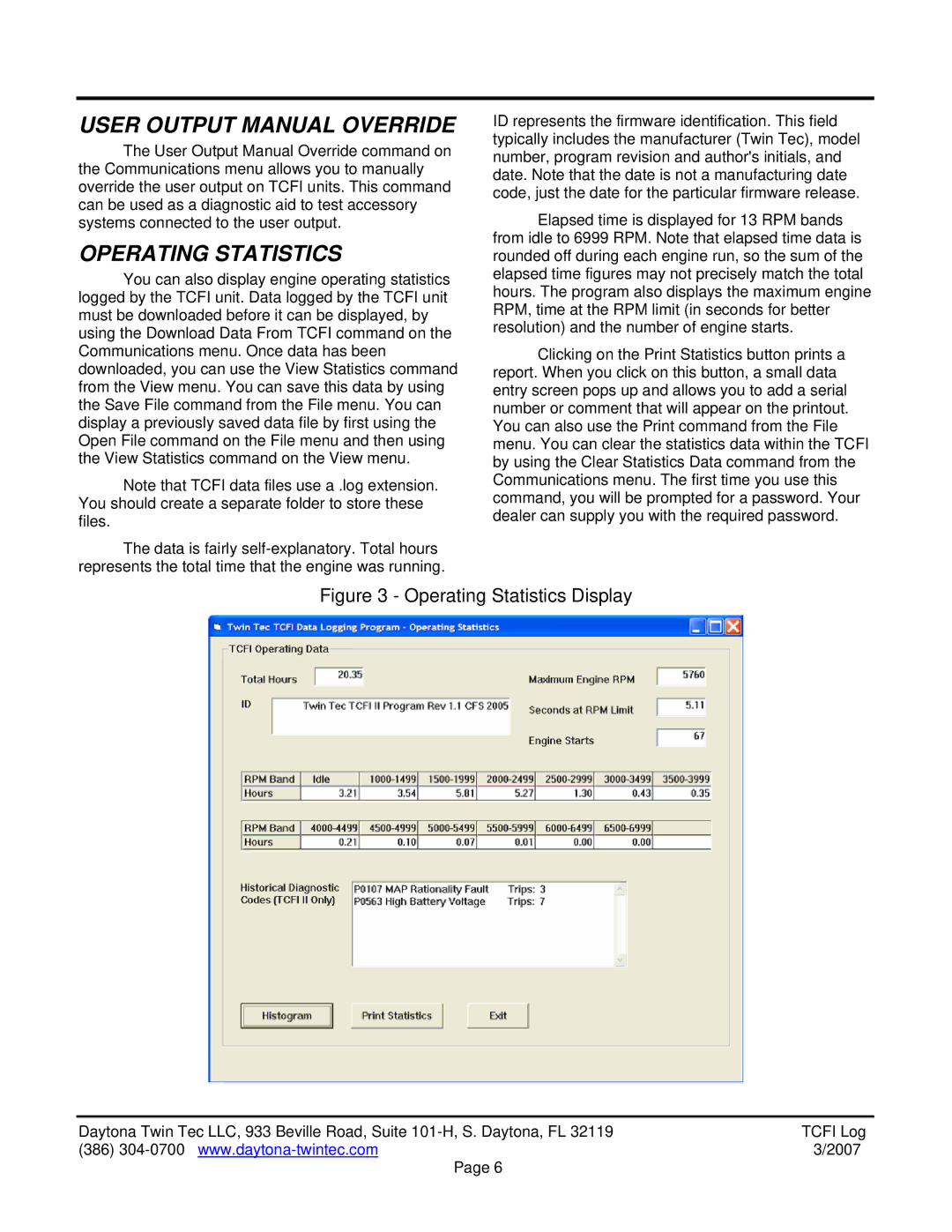 HP TwinTec manual User Output Manual Override, Operating Statistics 