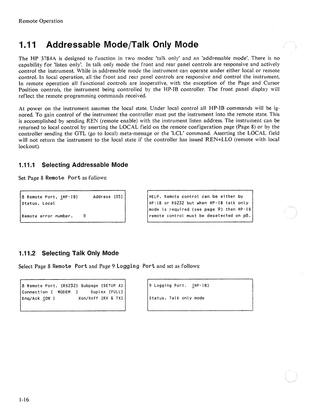 HP Two-Way Radio 3784A manual 