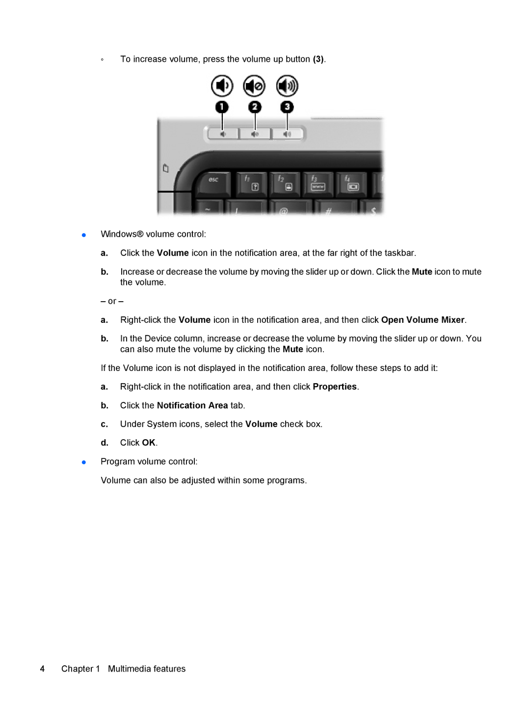 HP t09au, tx2-1277nr, tx2-1207au, tx2-1274nr, tx2-1270us, tx2-1208au, tx2-1209au, t22au, t10au Click the Notification Area tab 