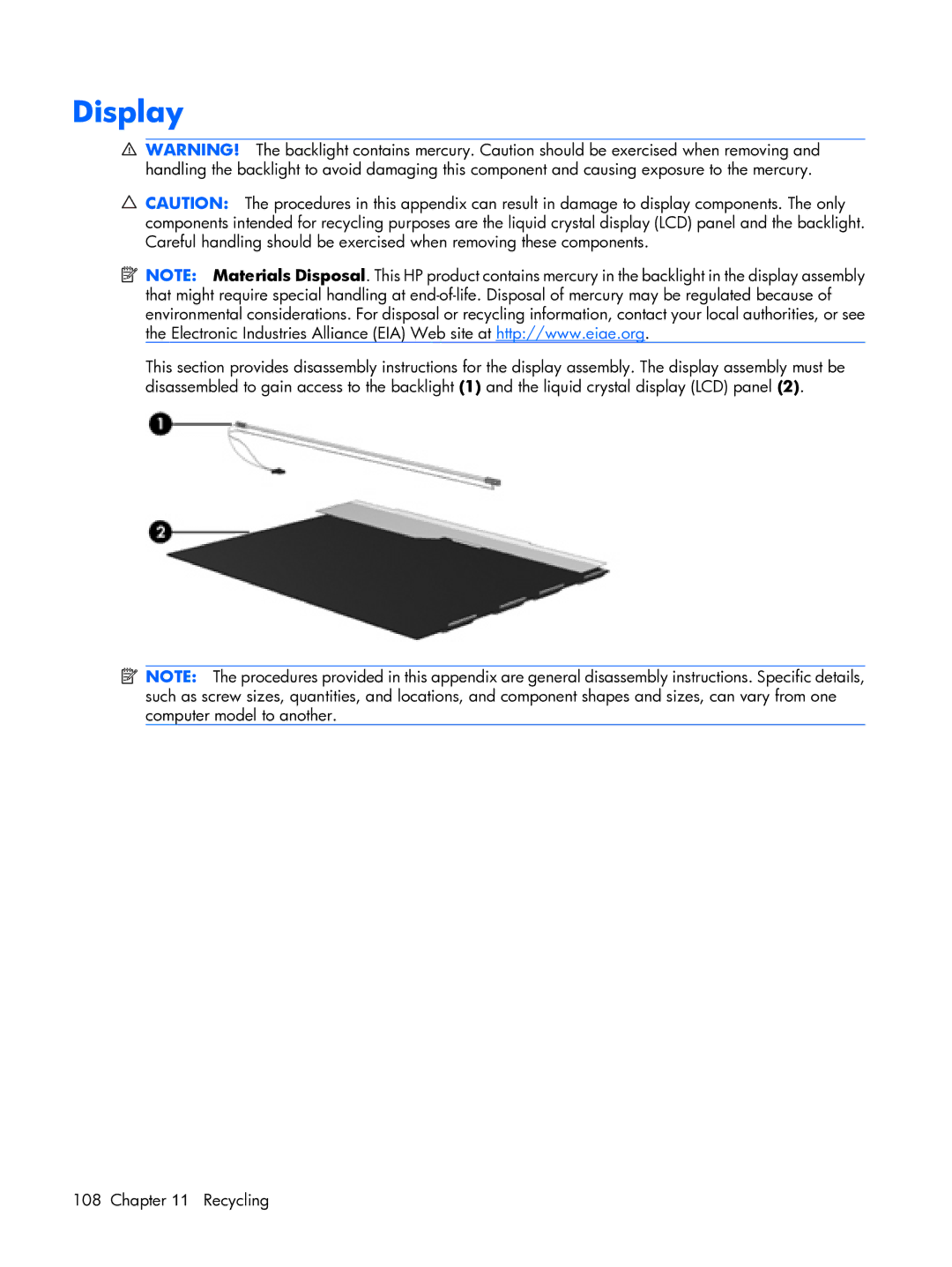 HP tx2000 manual Display 