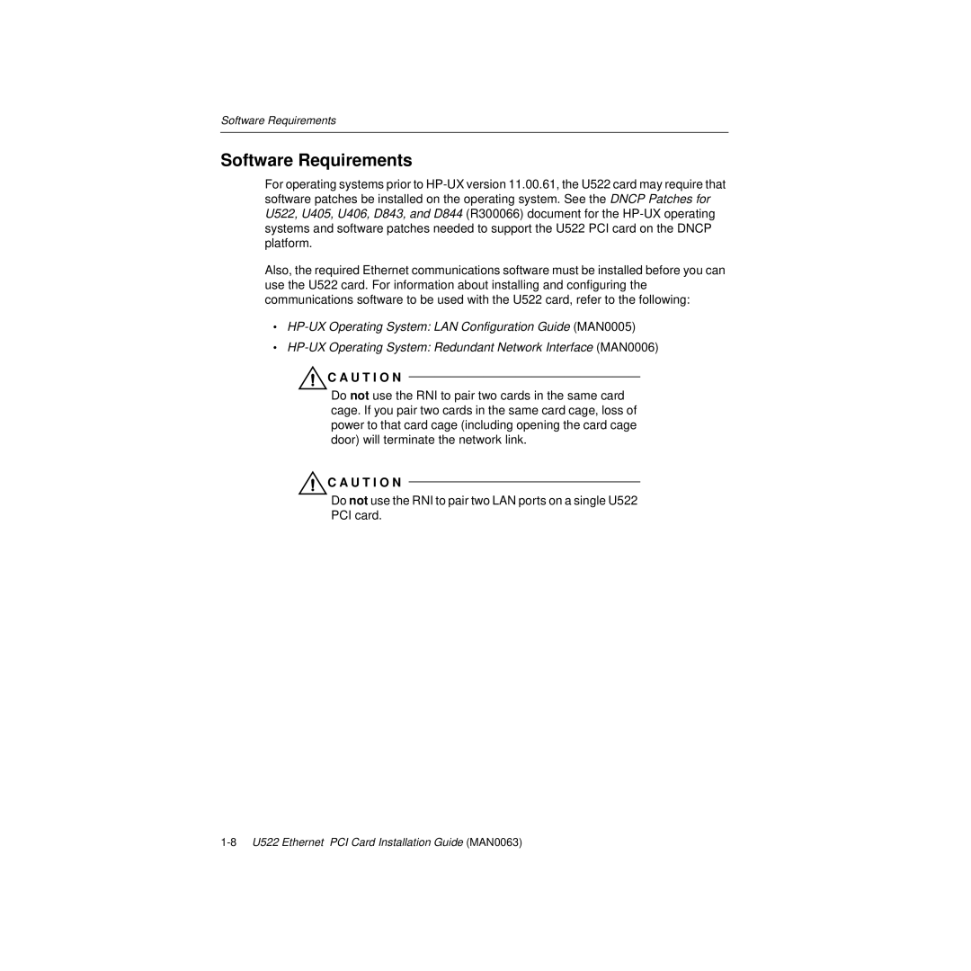 HP U522 manual Software Requirements 