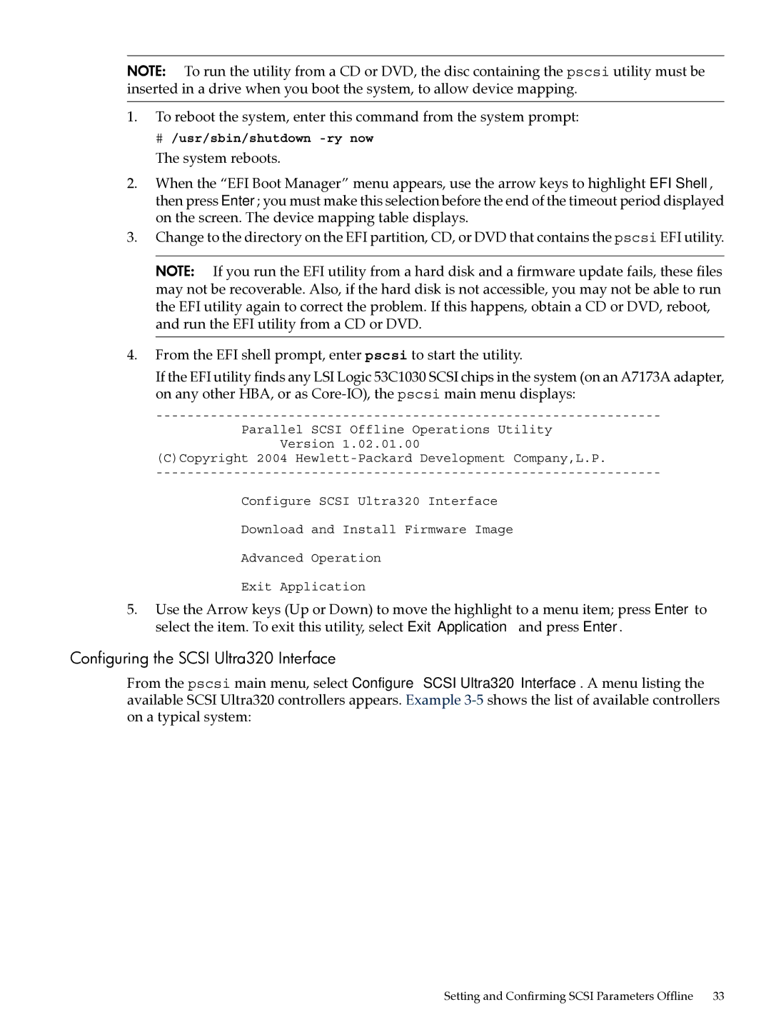 HP Ultra320 A7173A manual Configuring the Scsi Ultra320 Interface 