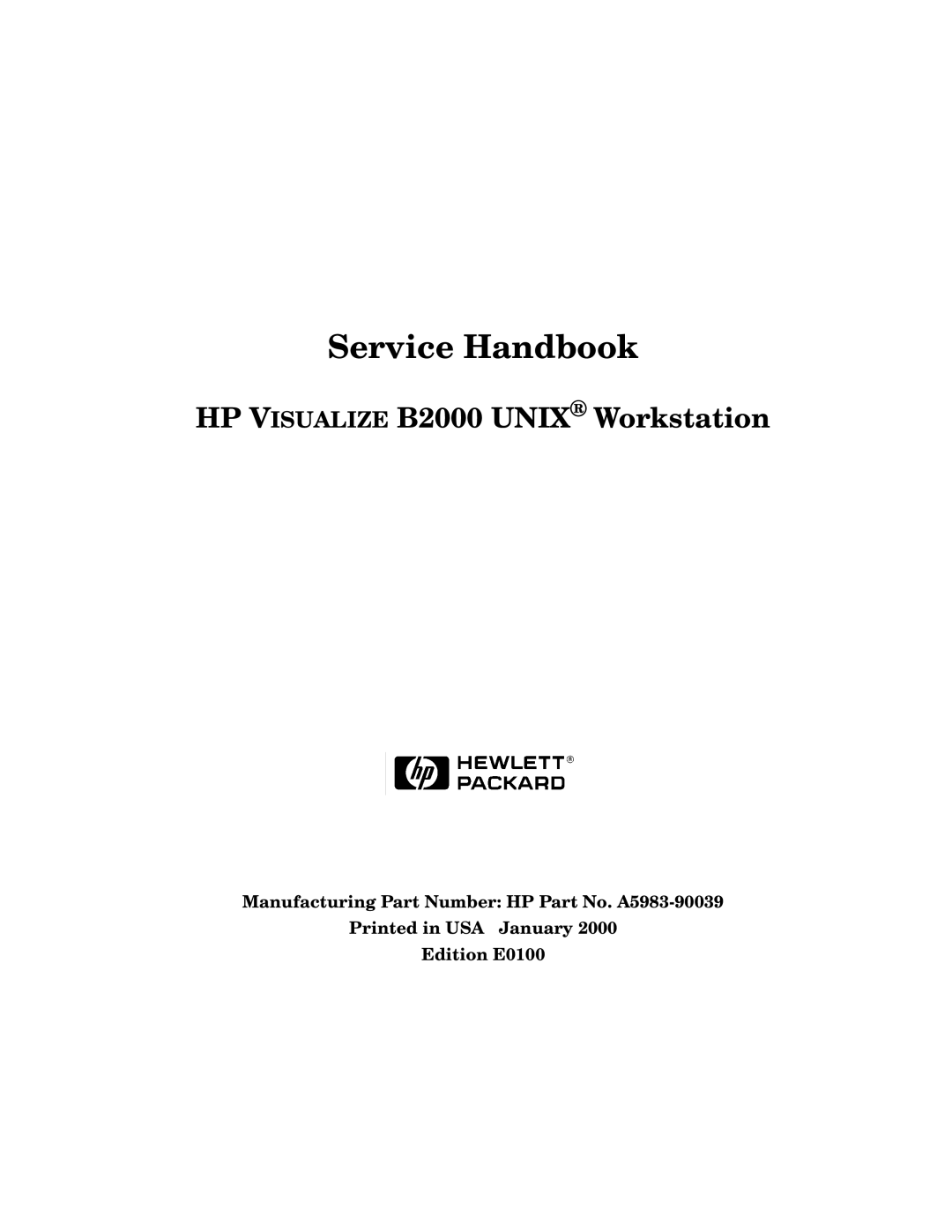 HP unix manual Service Handbook 