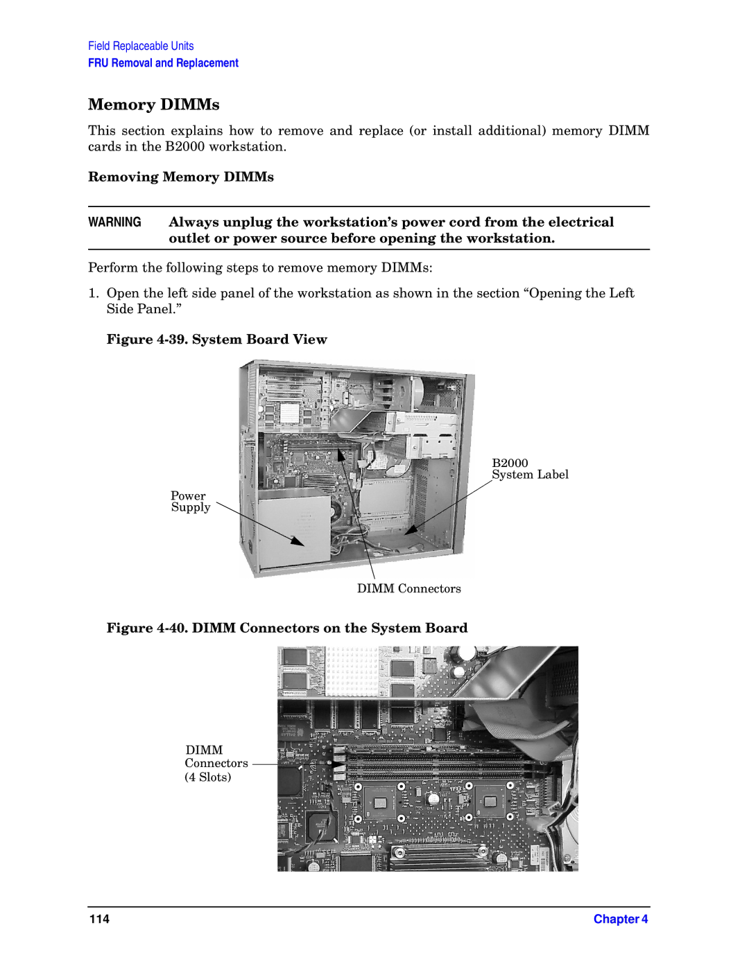 HP unix manual Removing Memory DIMMs 