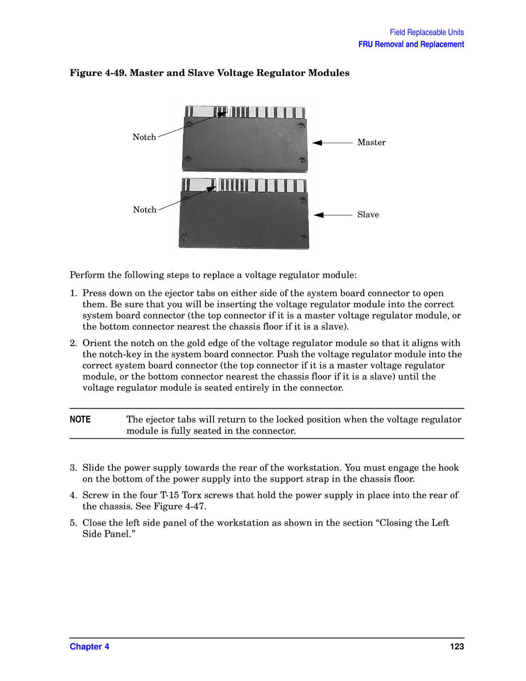 HP unix manual Master and Slave Voltage Regulator Modules 