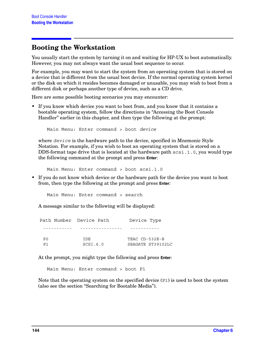 HP unix manual Booting the Workstation 