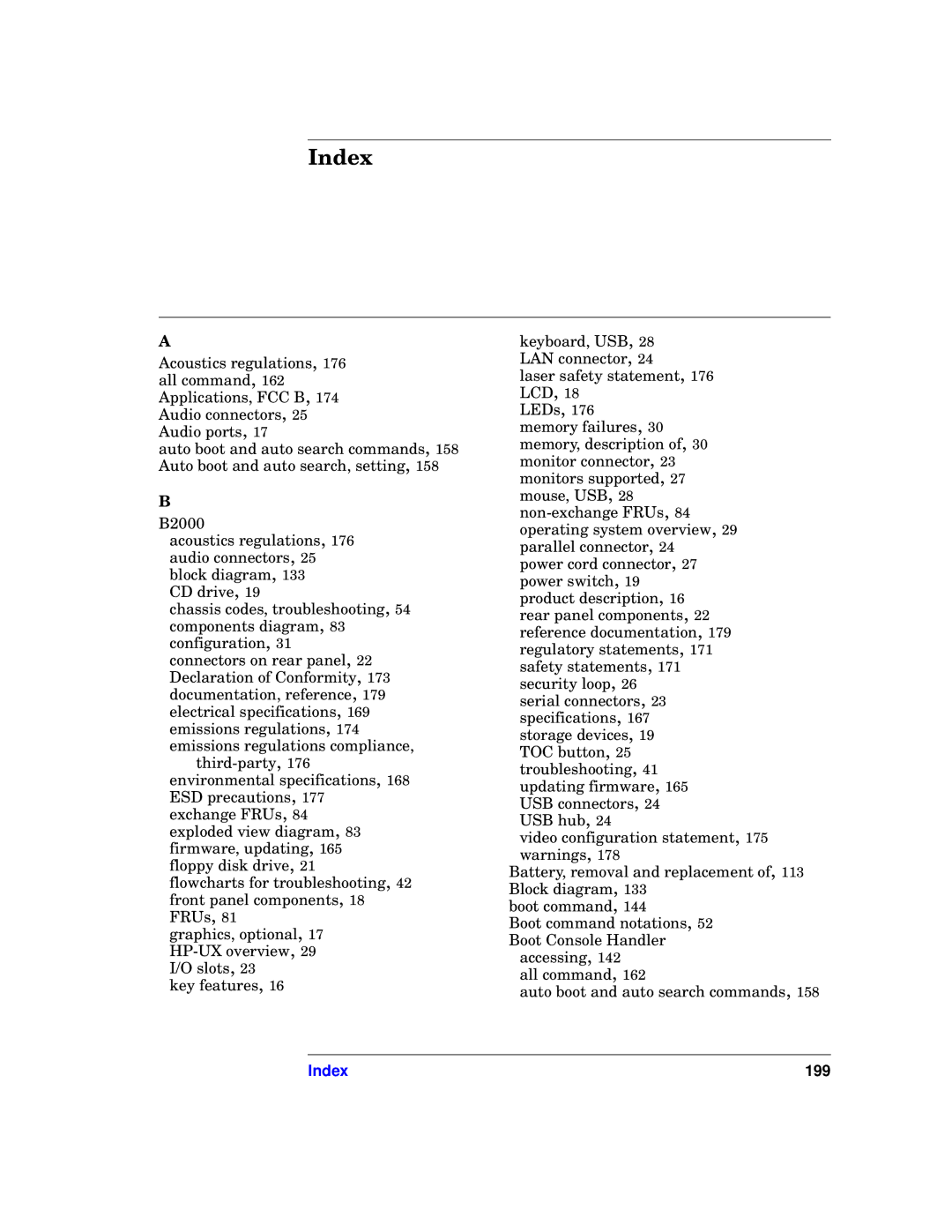 HP unix manual Index 