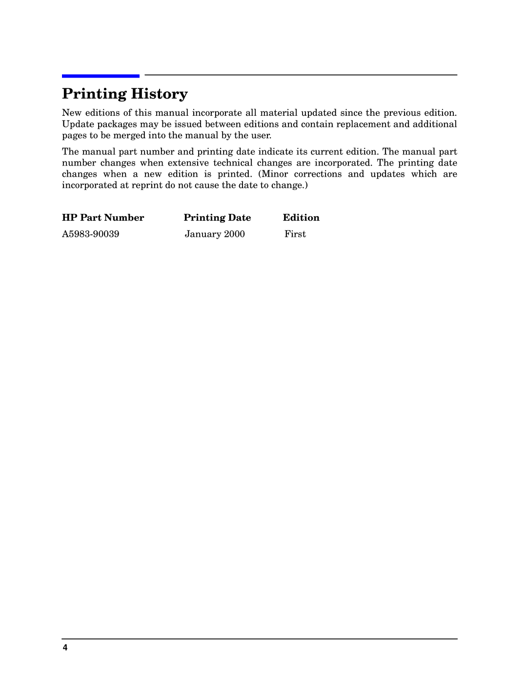 HP unix manual Printing History 