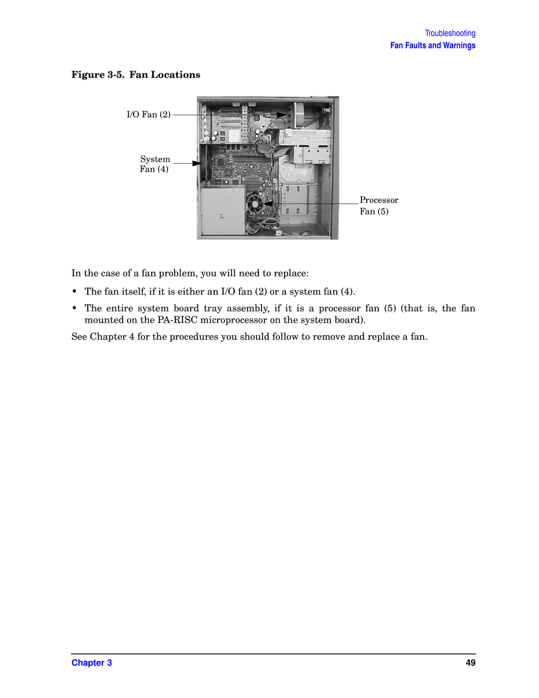 HP unix manual Fan Locations 