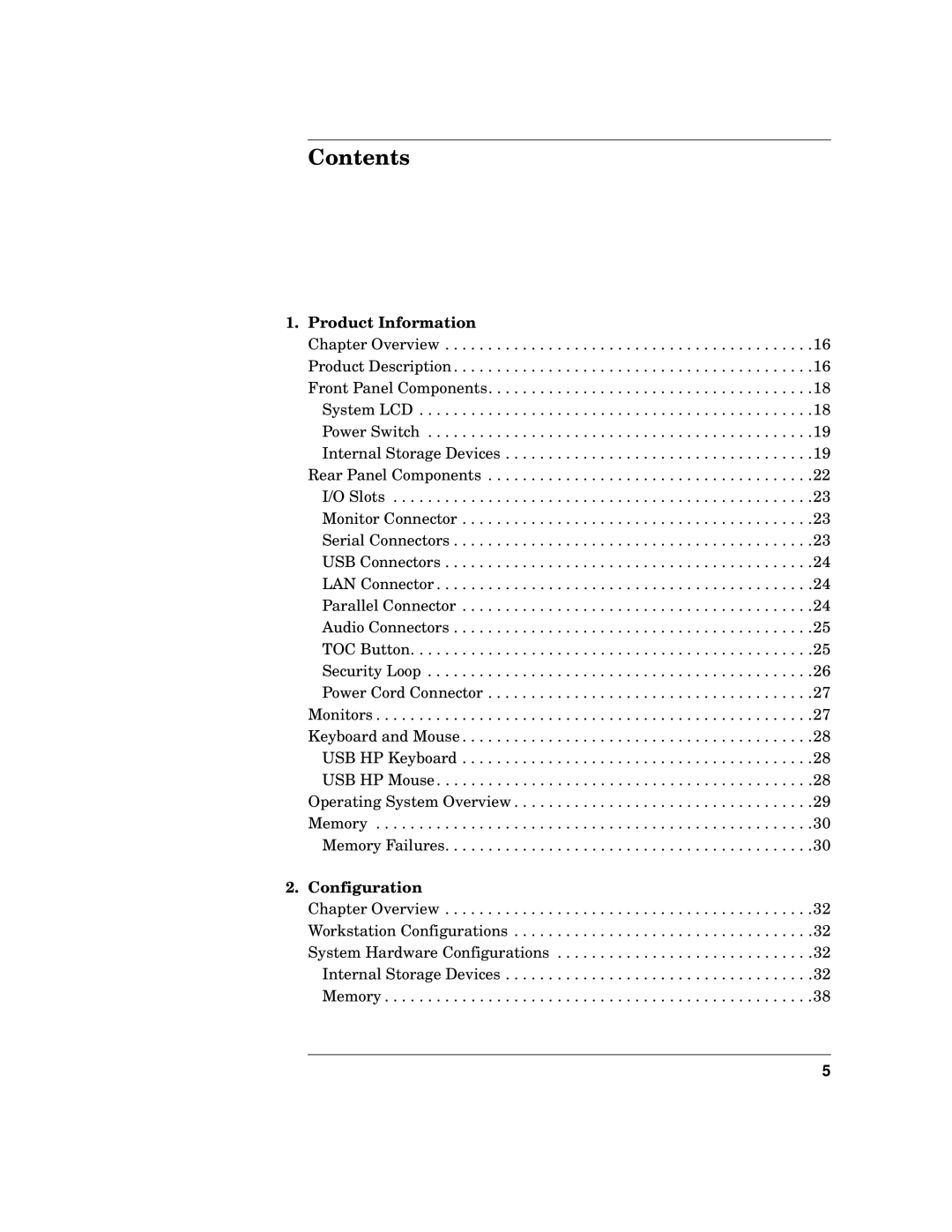 HP unix manual Contents 