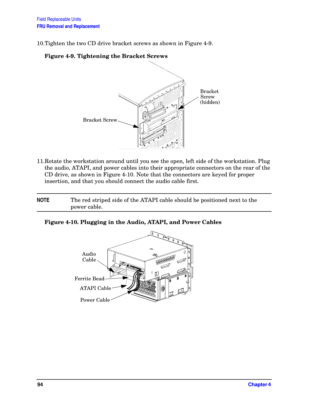 HP unix manual Tightening the Bracket Screws 