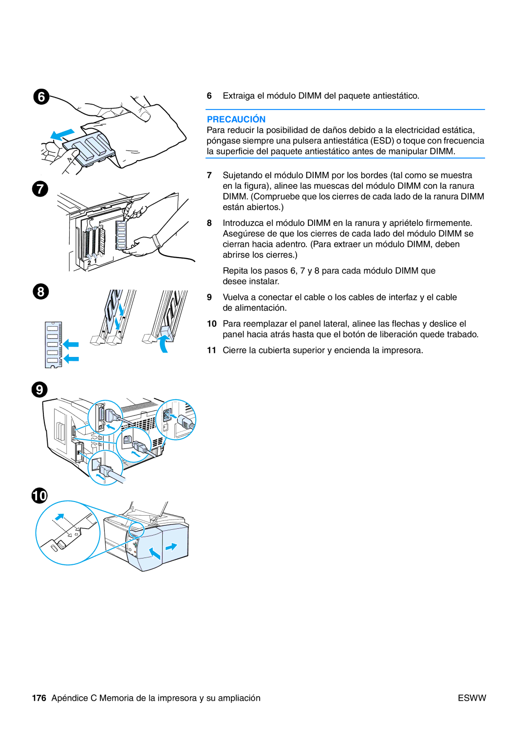 HP USO 2300 manual Extraiga el módulo Dimm del paquete antiestático 