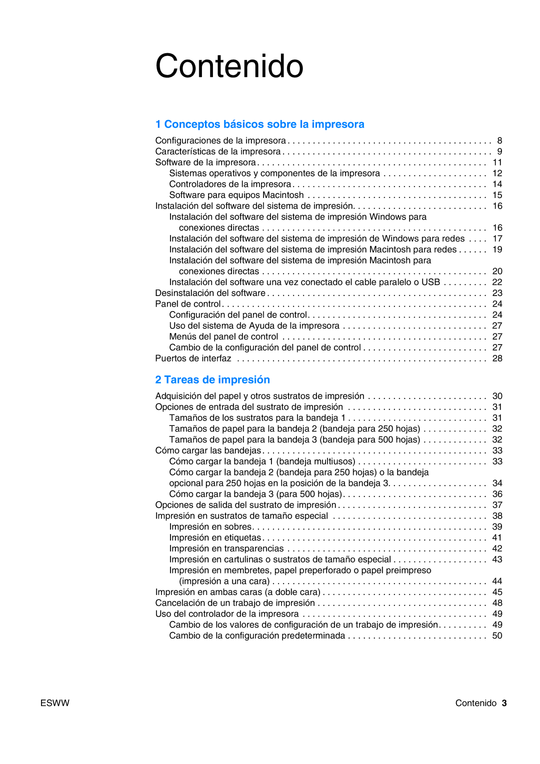 HP USO 2300 manual Contenido 