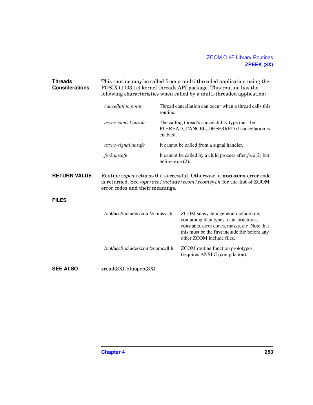 HP UX 11i v1 I/O Cards manual Error codes and their meanings, Zread3X, zluopen3X 