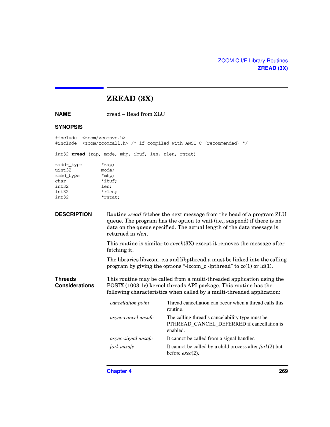 HP UX 11i v1 I/O Cards manual Zread, Cancellation point 