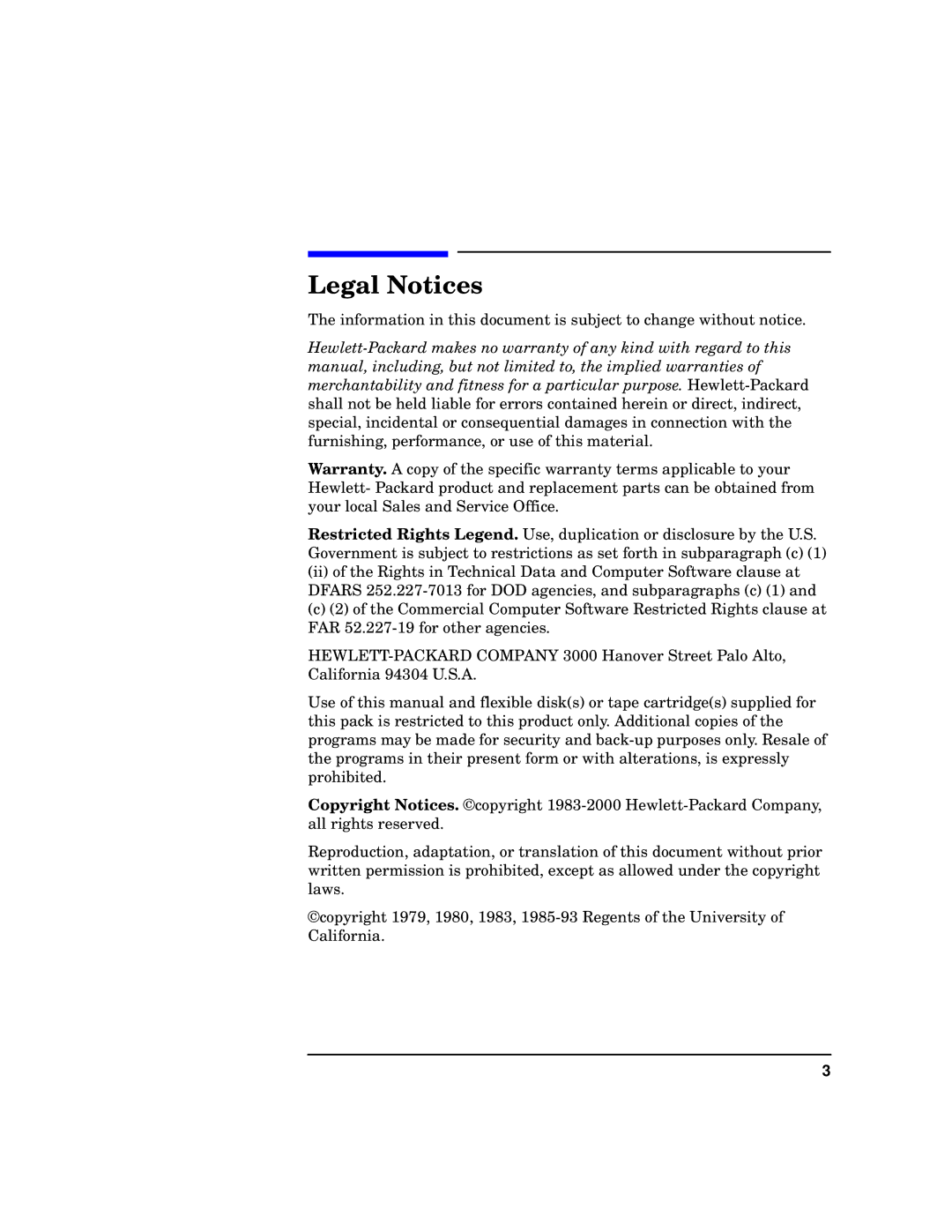 HP UX 11i v1 I/O Cards manual Legal Notices 