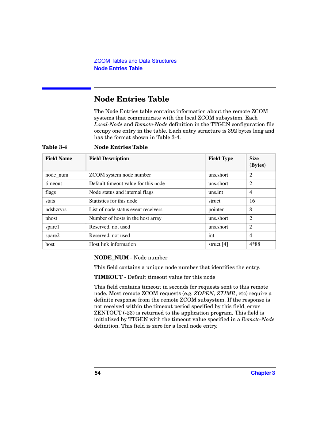 HP UX 11i v1 I/O Cards manual Node Entries Table 