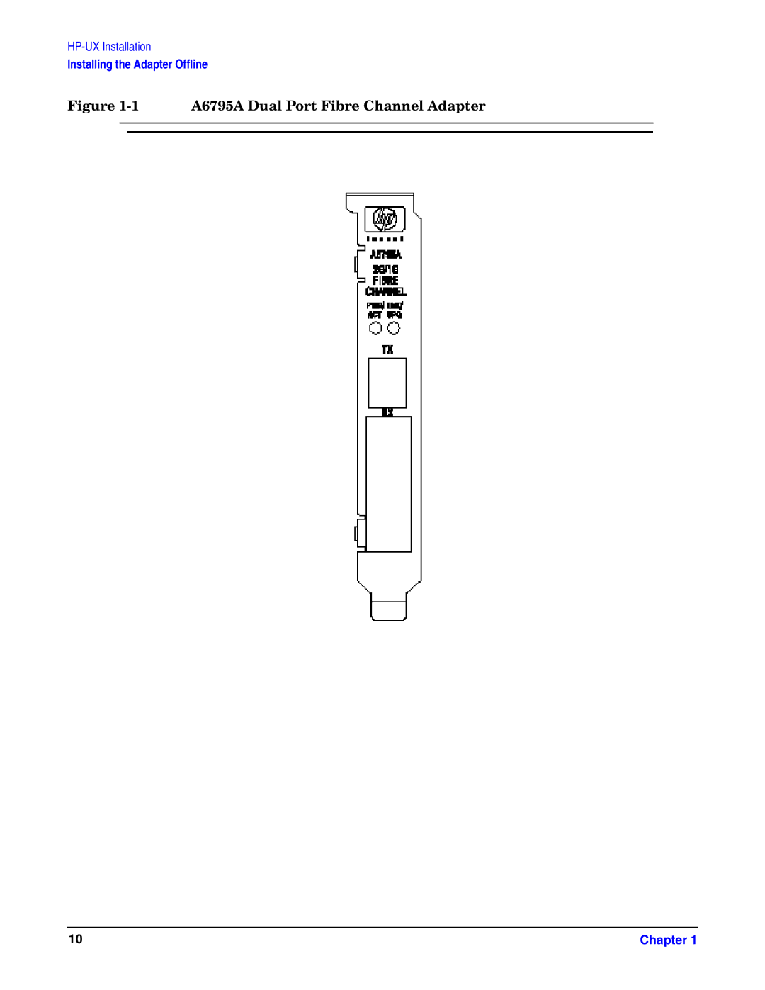 HP UX 11i v1 I/O Cards manual A6795A Dual Port Fibre Channel Adapter 