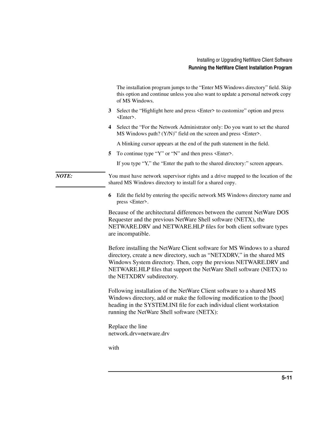 HP UX 11i v1 Networking Software manual Running the NetWare Client Installation Program 