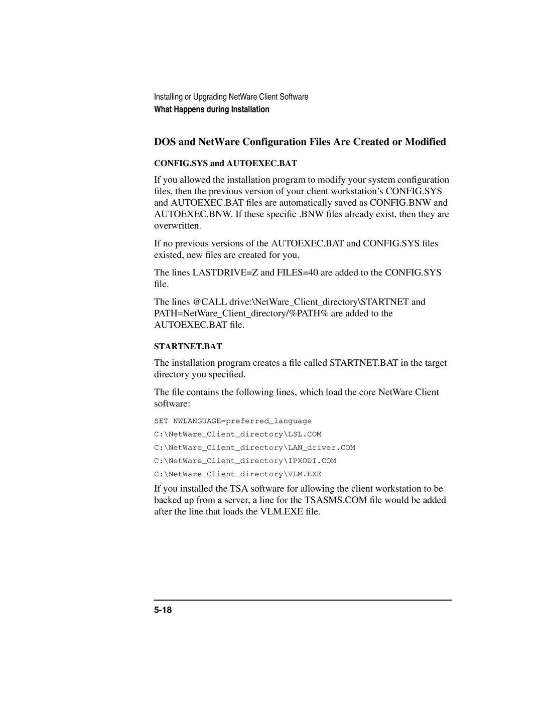 HP UX 11i v1 Networking Software DOS and NetWare Configuration Files Are Created or Modified, CONFIG.SYS and AUTOEXEC.BAT 