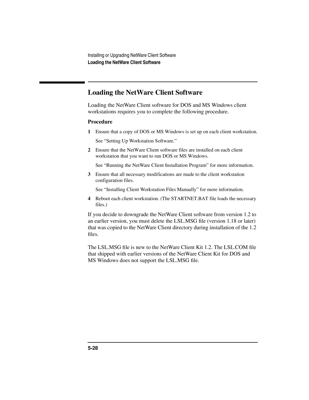 HP UX 11i v1 Networking Software manual Loading the NetWare Client Software 