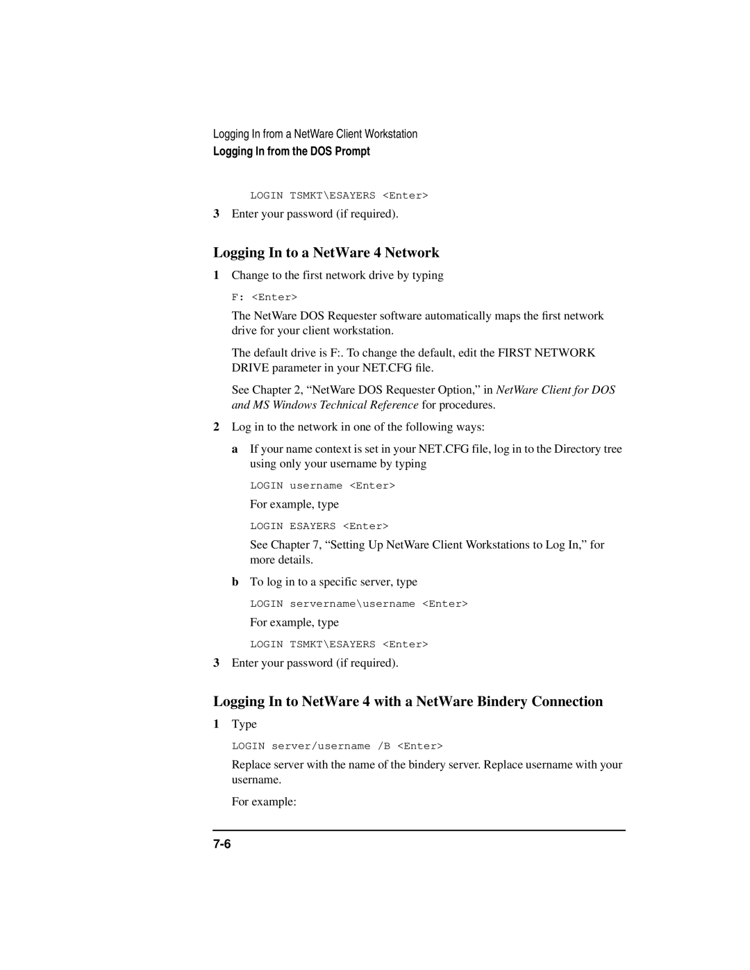 HP UX 11i v1 Networking Software manual Logging In to a NetWare 4 Network 