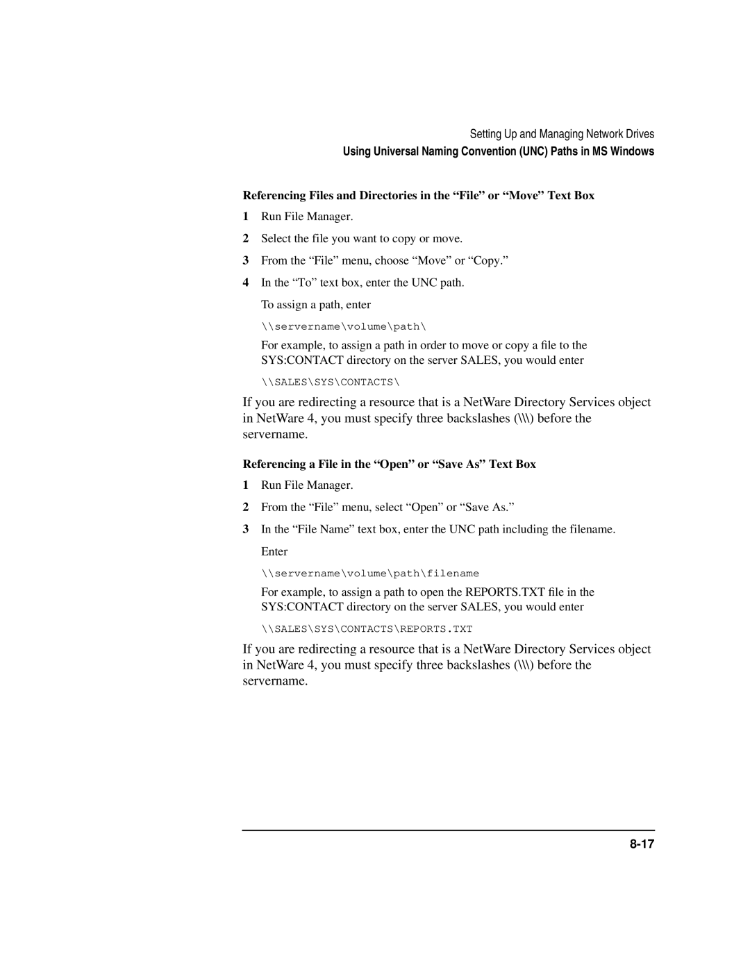 HP UX 11i v1 Networking Software manual Referencing a File in the Open or Save As Text Box 