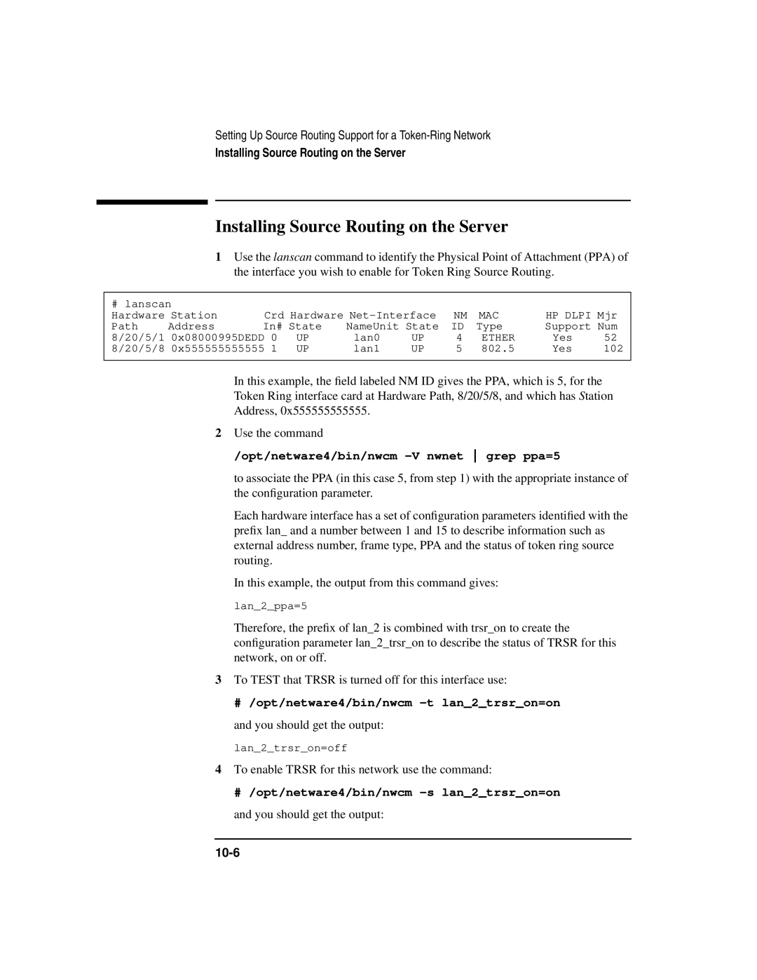 HP UX 11i v1 Networking Software manual Installing Source Routing on the Server, Mac 