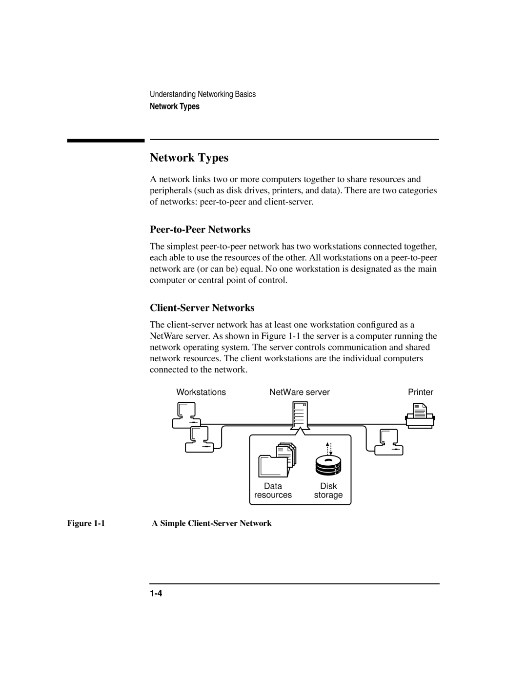 HP UX 11i v1 Networking Software manual Network Types, Peer-to-Peer Networks, Client-Server Networks 