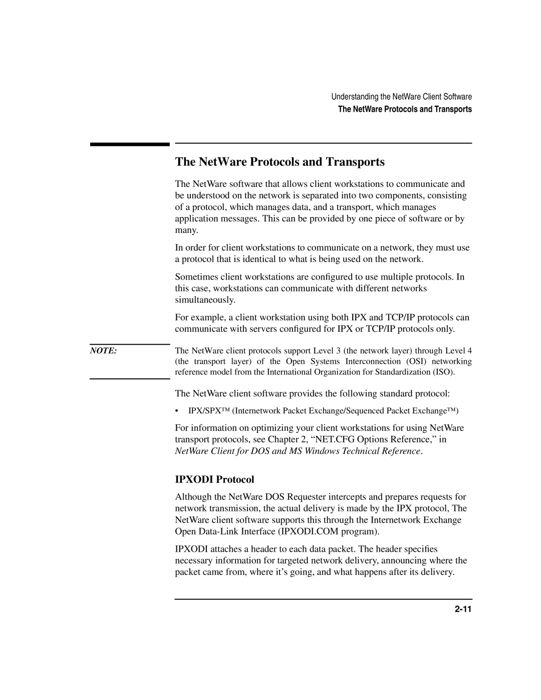 HP UX 11i v1 Networking Software manual NetWare Protocols and Transports, Ipxodi Protocol 