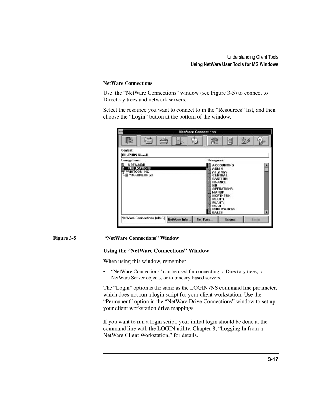 HP UX 11i v1 Networking Software manual Using the NetWare Connections Window 