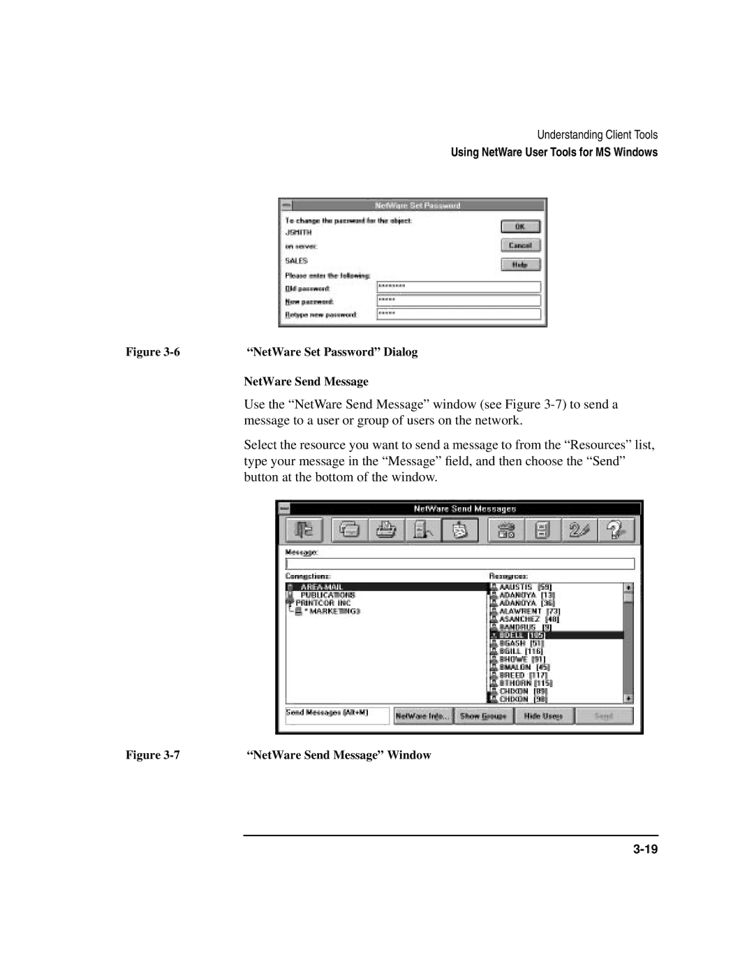 HP UX 11i v1 Networking Software manual NetWare Send Message Window 