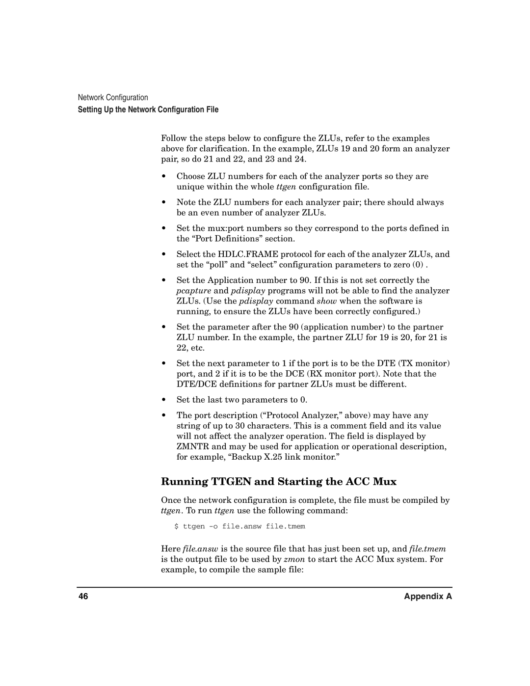 HP UX 11i v2 I/O Cards manual Running Ttgen and Starting the ACC Mux 