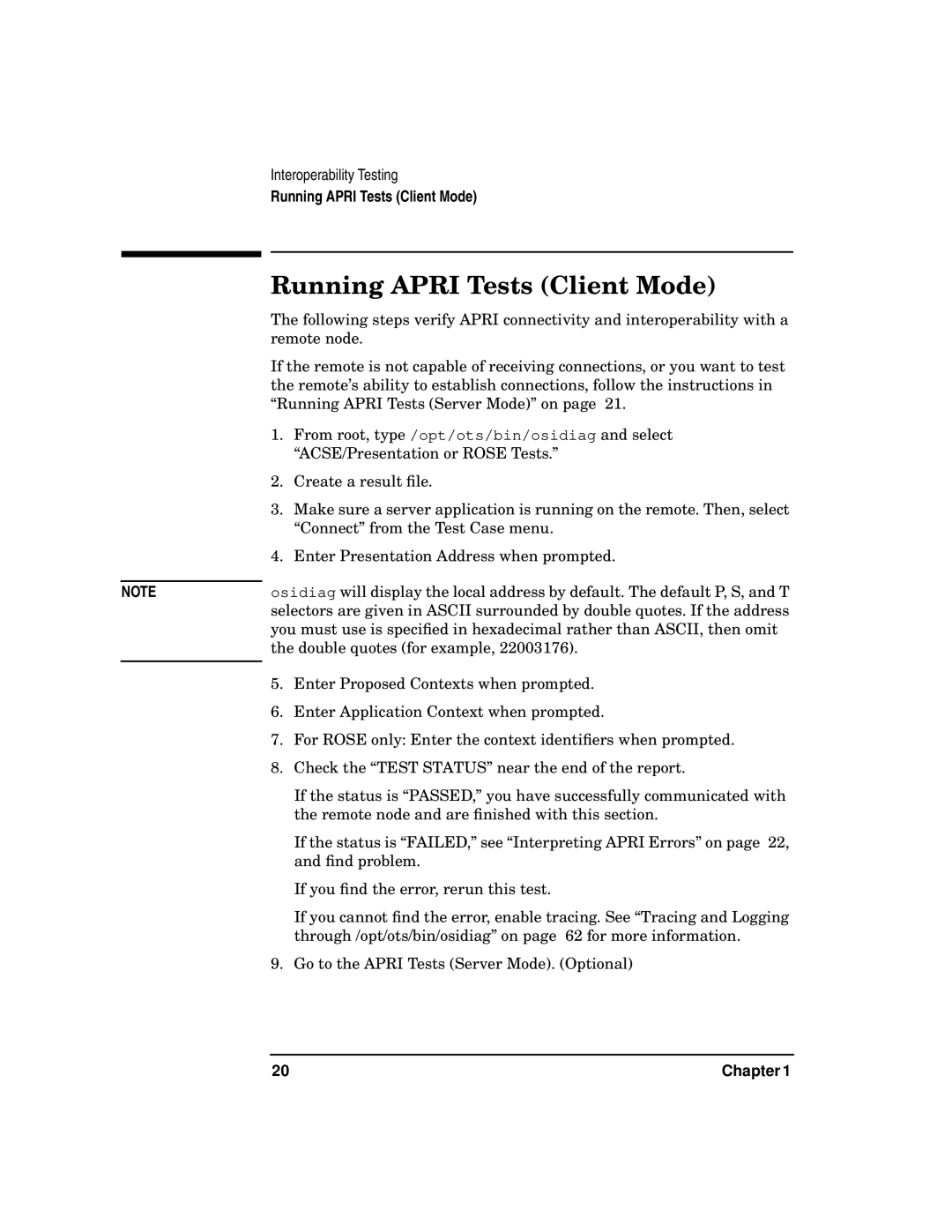 HP UX 11i v2 Networking Software manual Running Apri Tests Client Mode 