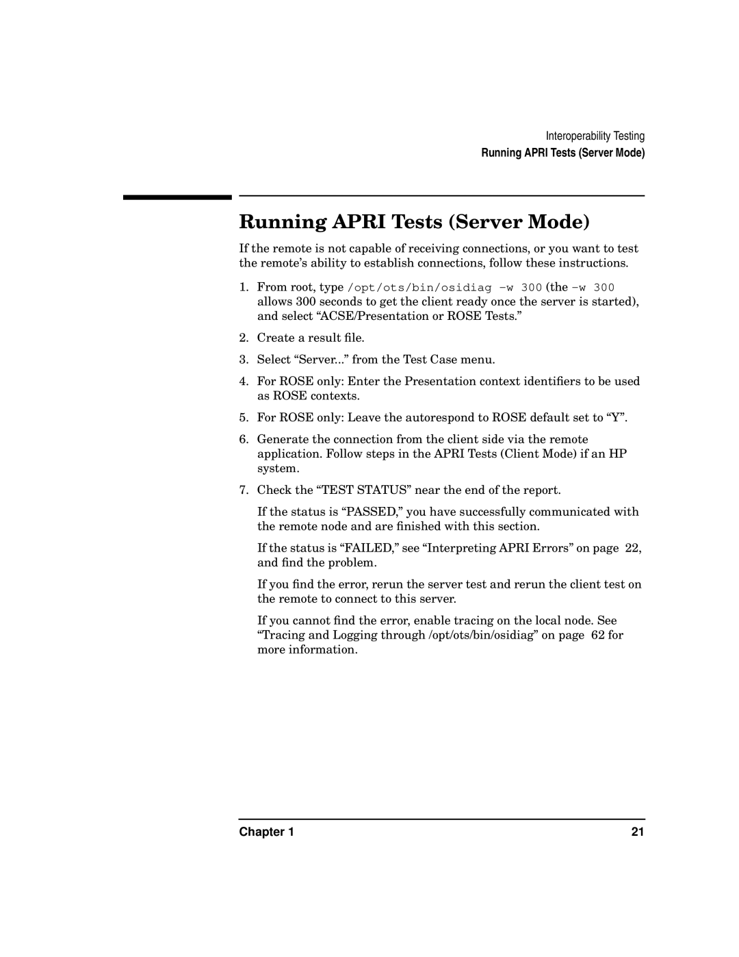 HP UX 11i v2 Networking Software manual Running Apri Tests Server Mode 