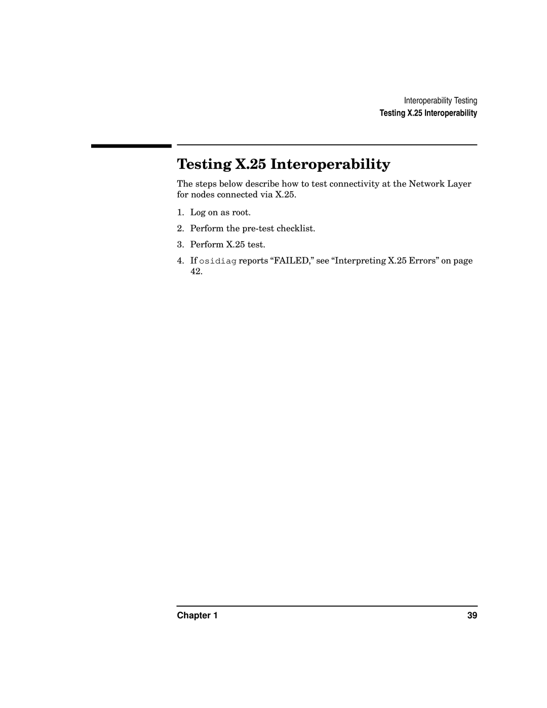 HP UX 11i v2 Networking Software manual Testing X.25 Interoperability 