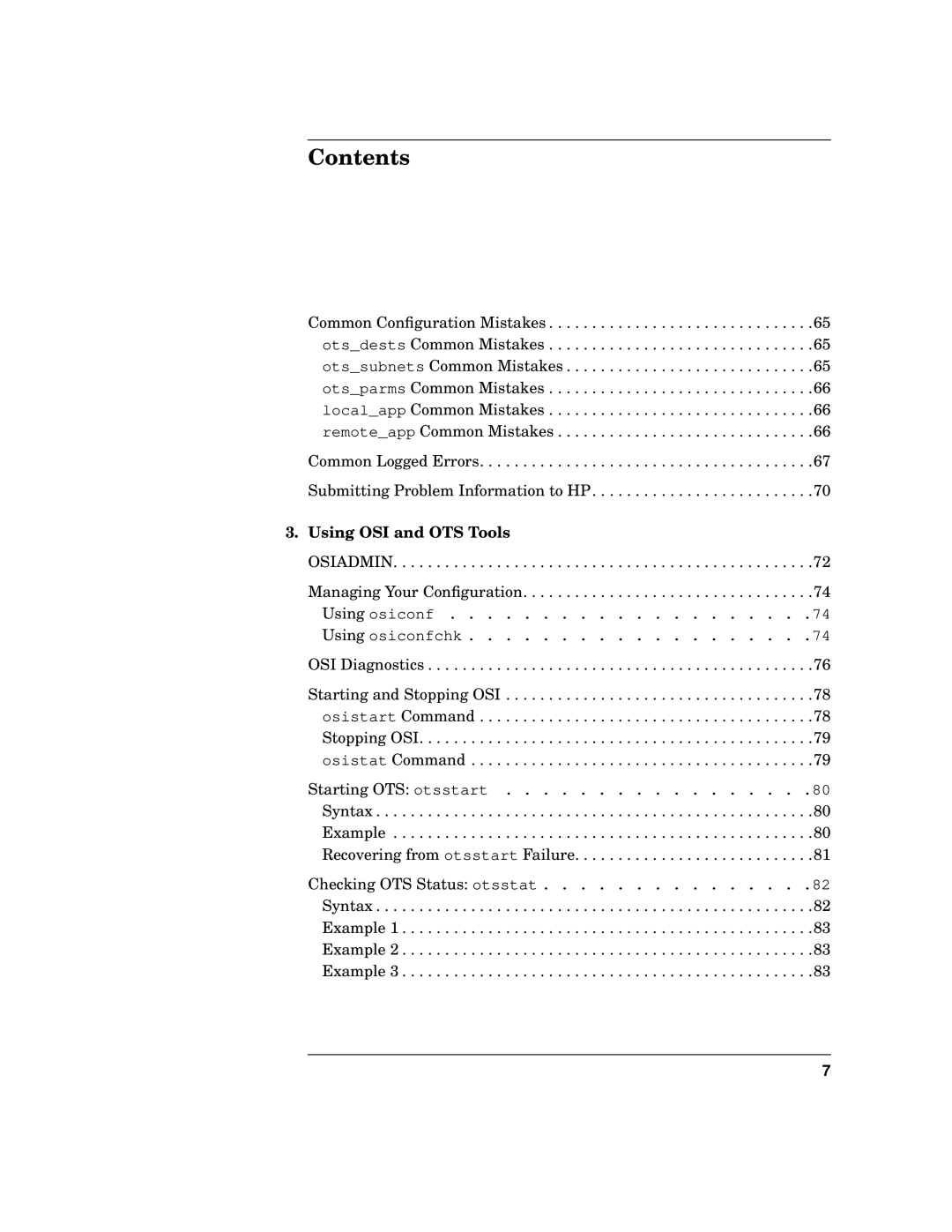 HP UX 11i v2 Networking Software manual Using OSI and OTS Tools, Syntax Example Recovering from otsstart Failure 