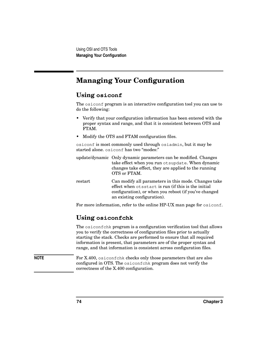 HP UX 11i v2 Networking Software manual Managing Your Conﬁguration, Using osiconf 