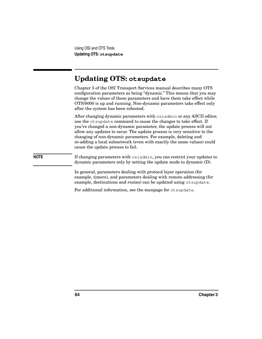 HP UX 11i v2 Networking Software manual Updating OTS otsupdate 