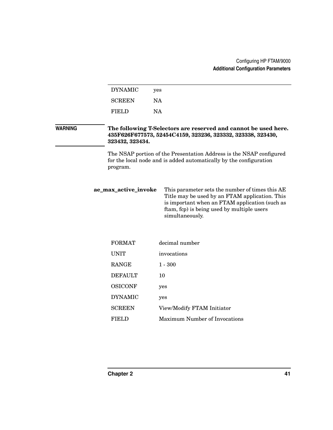 HP UX 11i v2 Networking Software manual Following T-Selectors are reserved and cannot be used here, 323432 