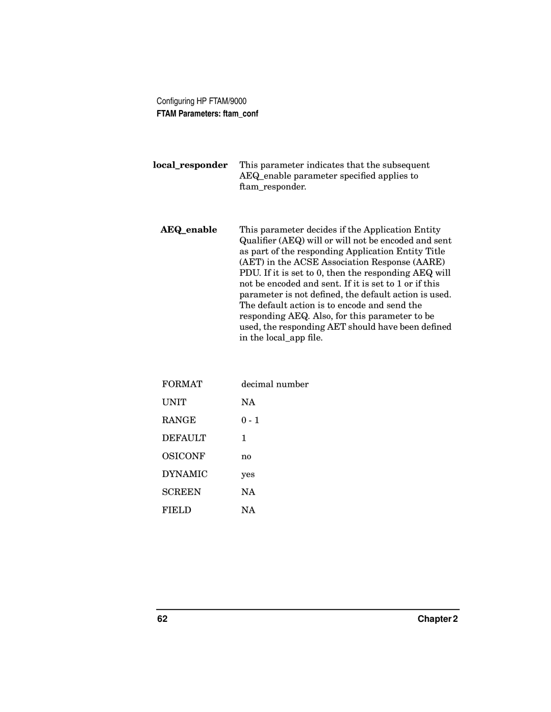 HP UX 11i v2 Networking Software manual Ftam Parameters ftamconf 