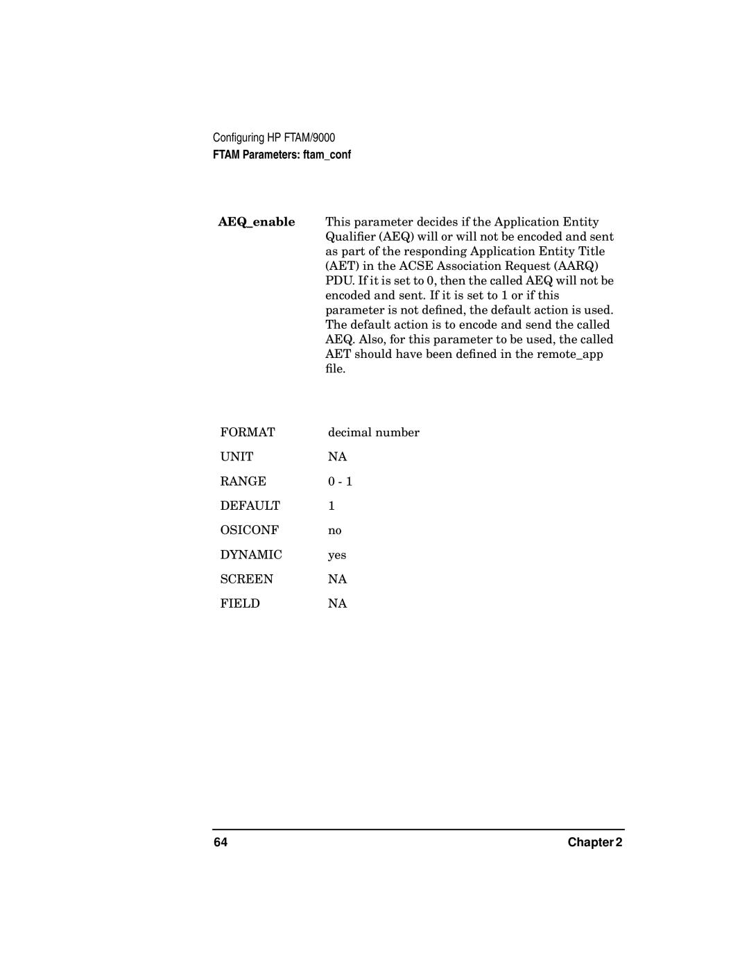 HP UX 11i v2 Networking Software manual Ftam Parameters ftamconf 