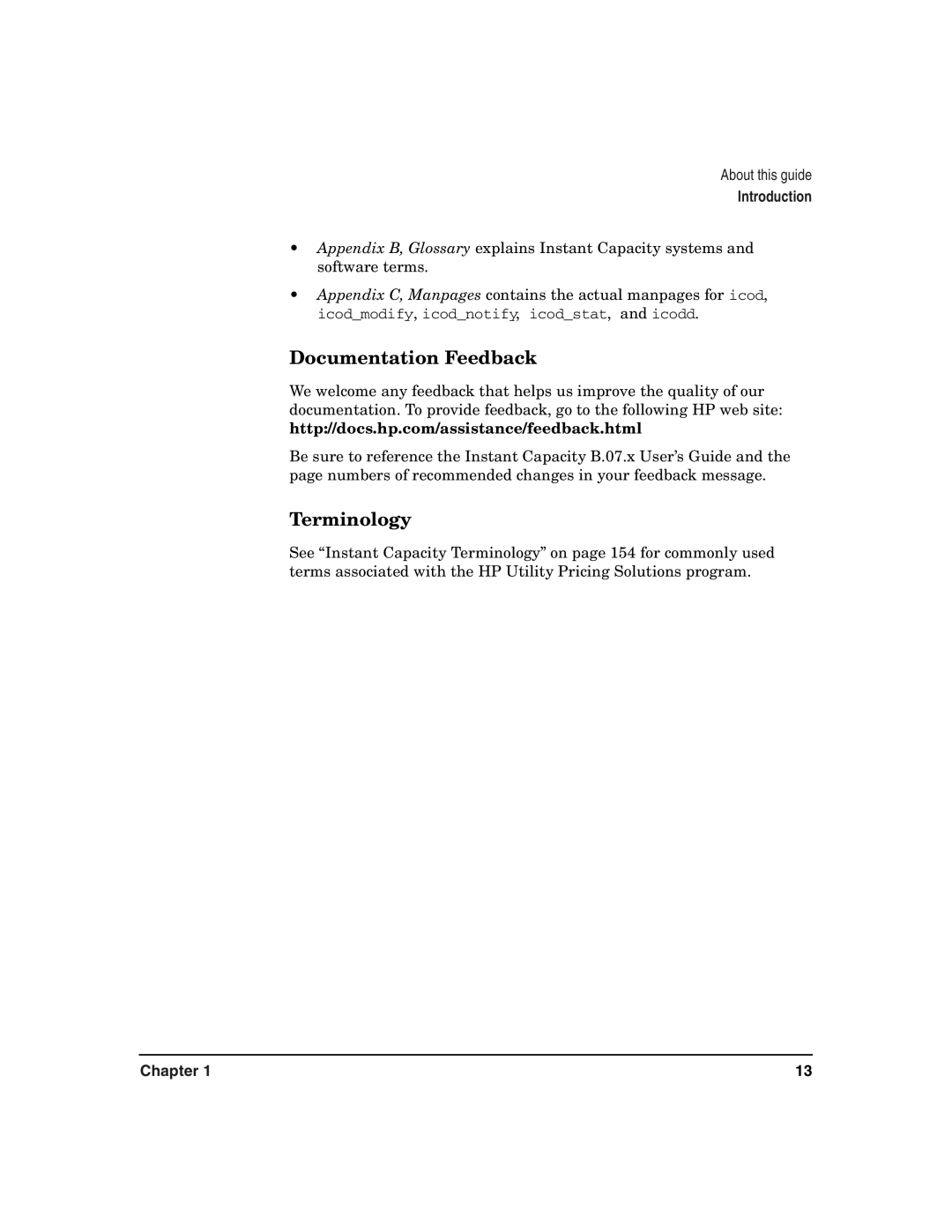 HP UX 11i v2 manual Documentation Feedback, Terminology 