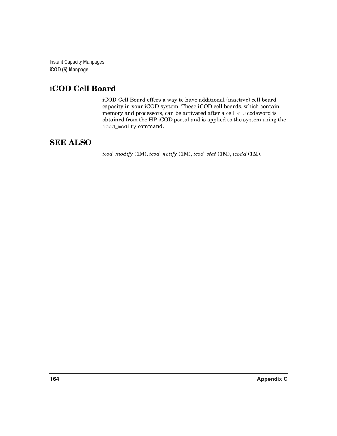 HP UX 11i v2 manual ICOD Cell Board, 164 