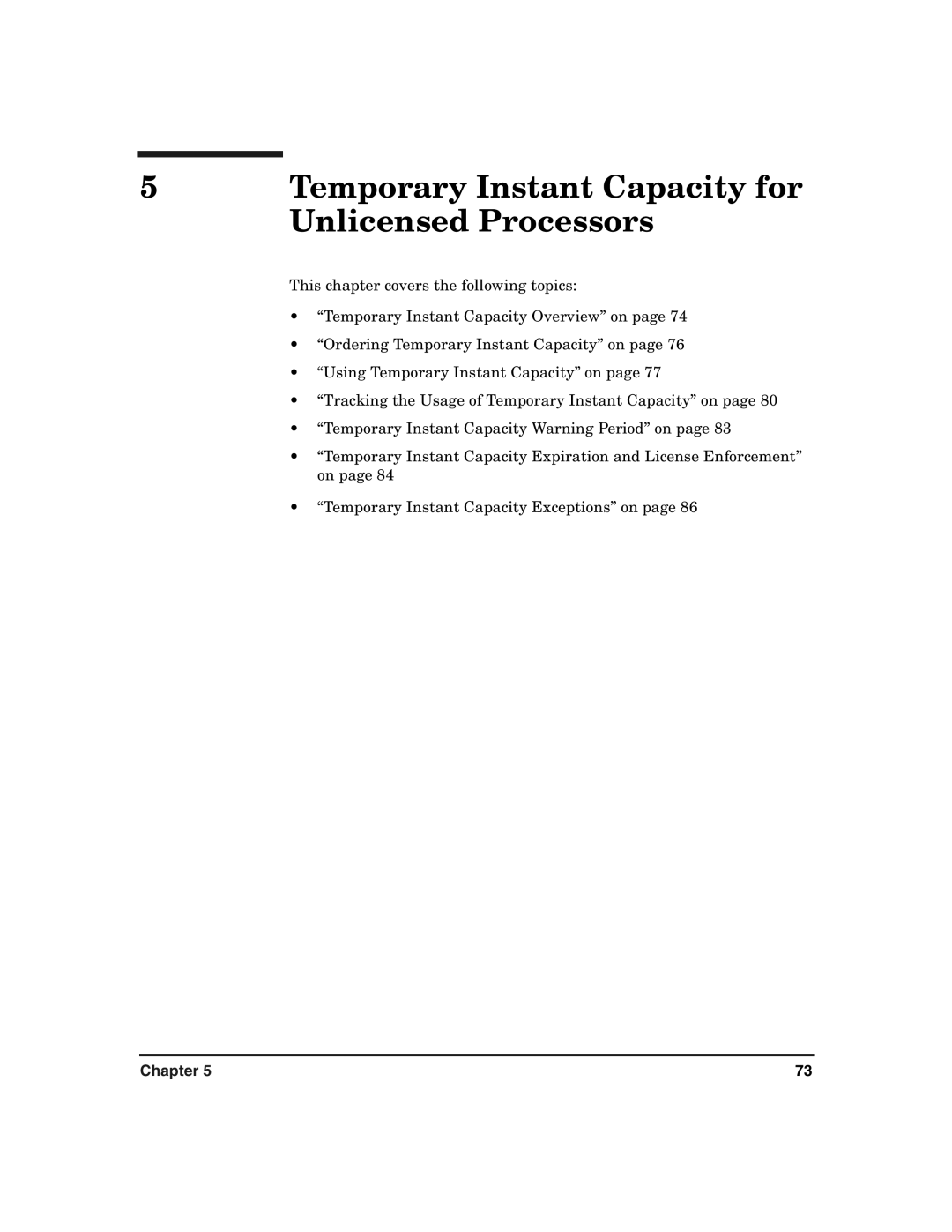 HP UX 11i v2 manual Temporary Instant Capacity for 