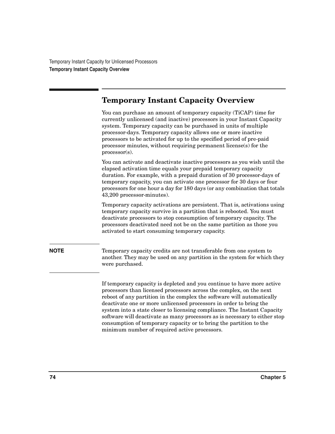 HP UX 11i v2 manual Temporary Instant Capacity Overview 