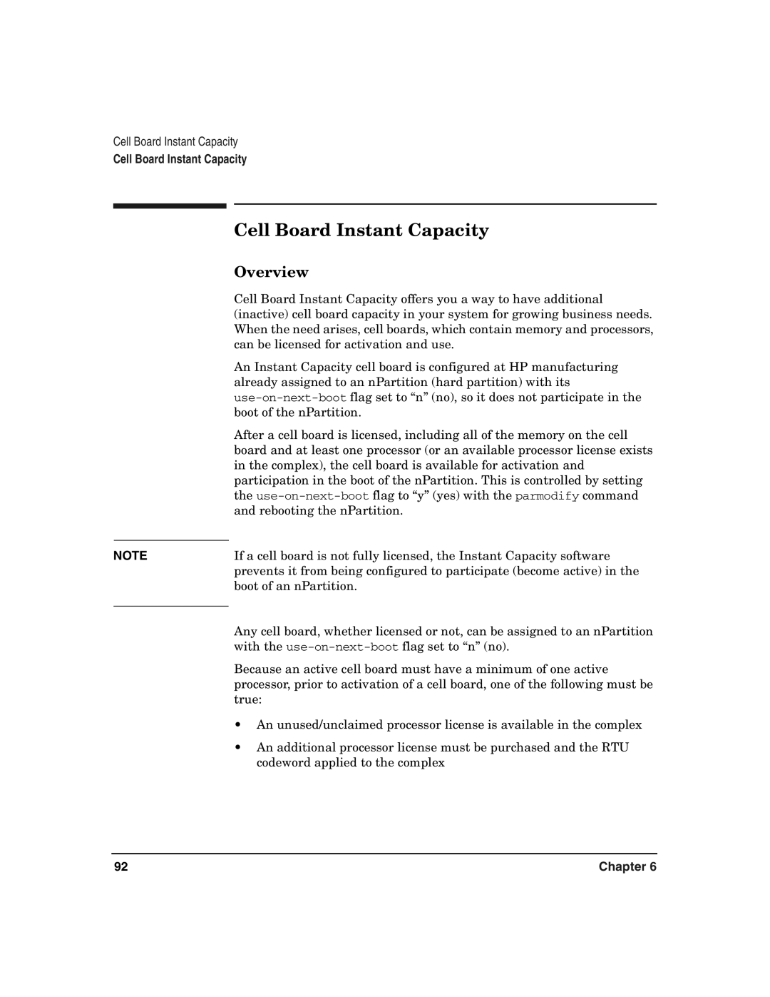 HP UX 11i v2 manual Cell Board Instant Capacity 